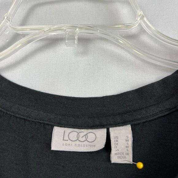 LOGO Lori Goldstein Dress Womens Small Shift Tank Black White Eyelet Tie Dye - Picture 3 of 15